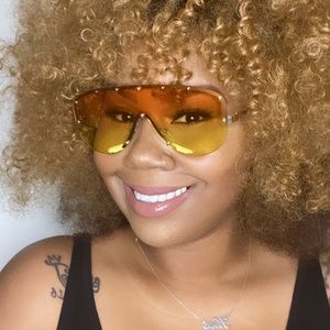 Orange Rimless Visor Sunglasses